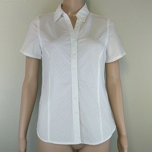 [Columbia] White Hiking Button Up Short Sleeve S